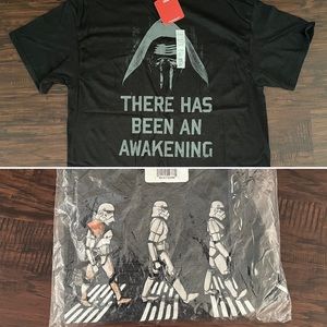 Two! NWT unisex star wars tee shirts